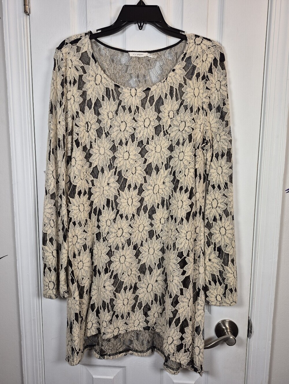 Blu Pepper Cream Crochet Lace Midi Dress Whimsigoth Boho Cottagecore Festival L